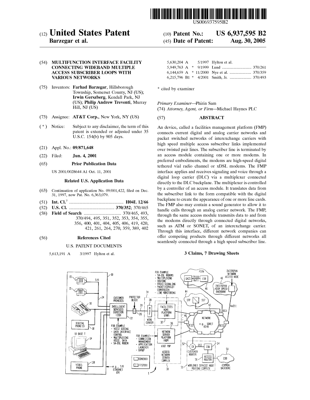 (12) United States Patent (10) Patent No.: US 6,937,595 B2 Barzegar Et Al