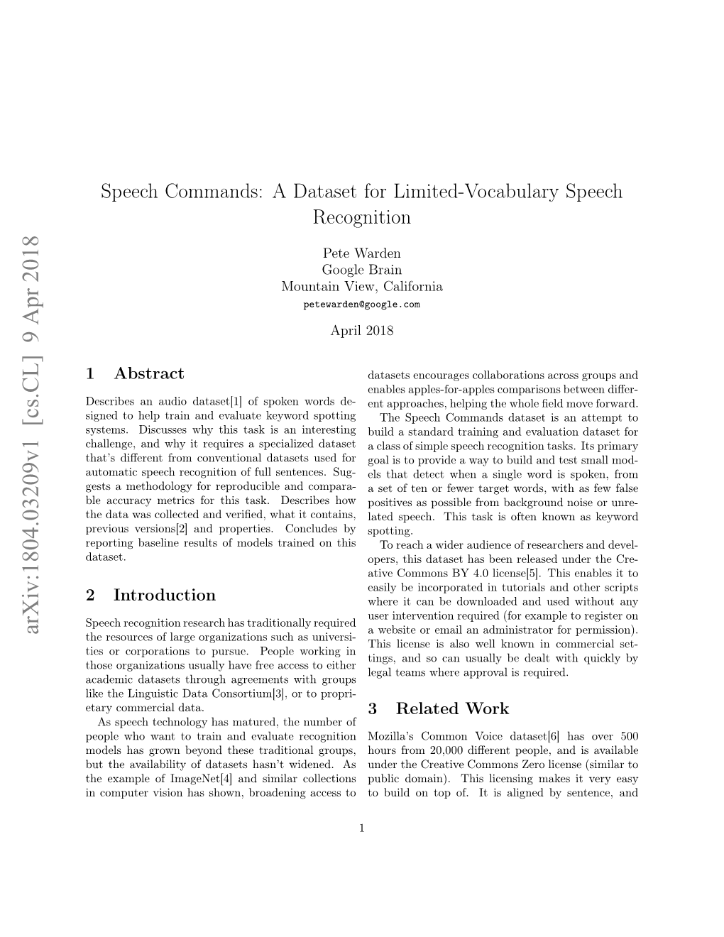 A Dataset for Limited-Vocabulary Speech Recognition