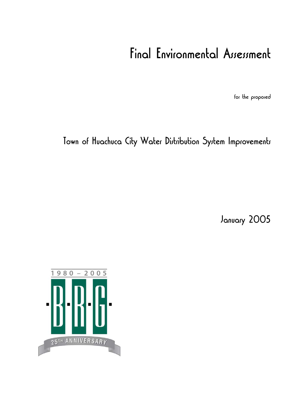 Final Environmental Assessment, Huachuca City Water Distribution System Improvements