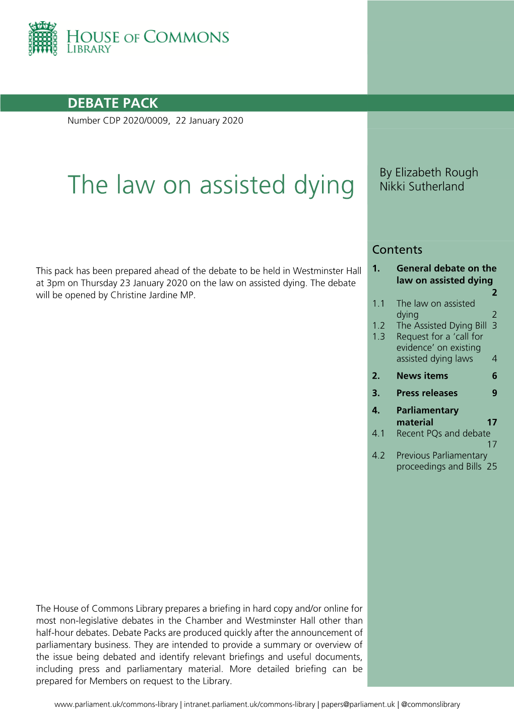 The Law on Assisted Dying