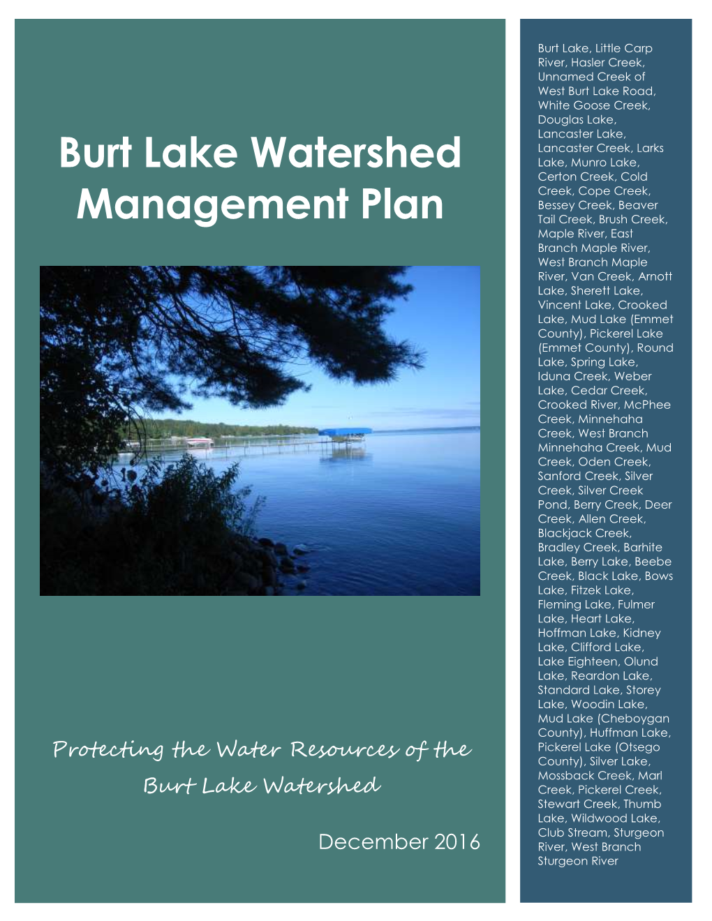 Burt Lake Watershed Management Plan