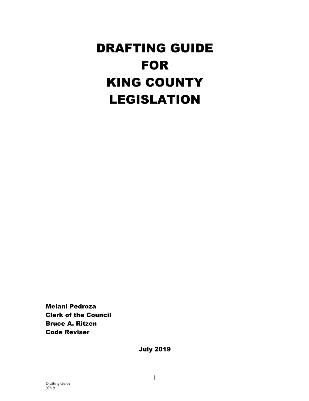 Drafting Guide for King County Legislation