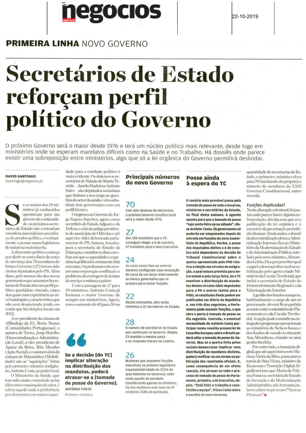 Secretários De Estado Reforçam Perfil Político Do Governo