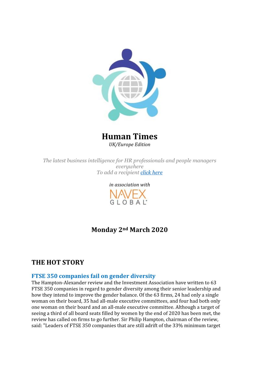 Human Times UK/Europe Edition