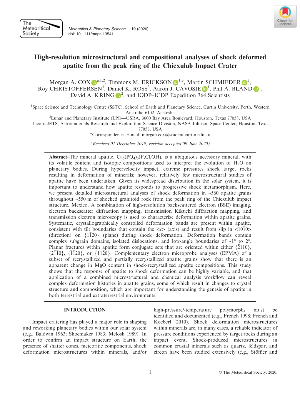 High‐Resolution Microstructural and Compositional Analyses of Shock