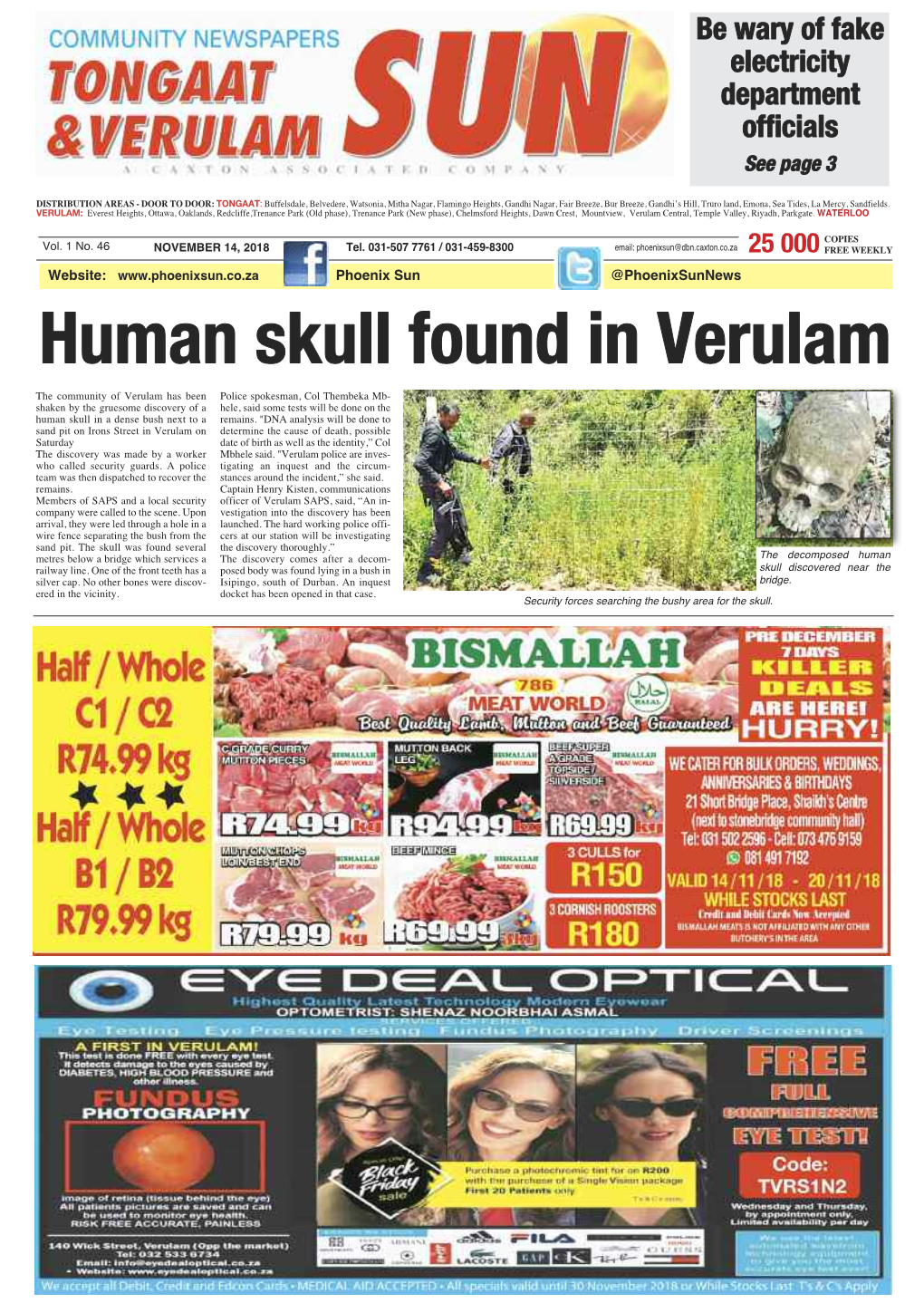 Human Skull Found in Verulam