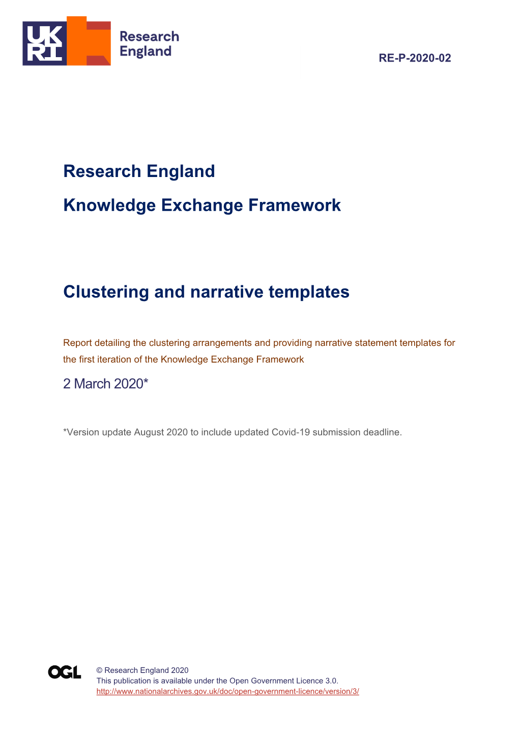 Knowledge Exchange Framework Clustering and Narrative Templates