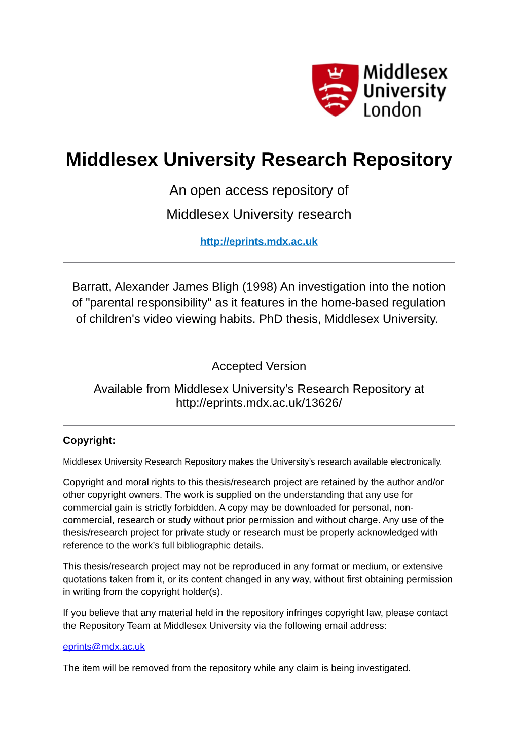 Middlesex University Research Repository