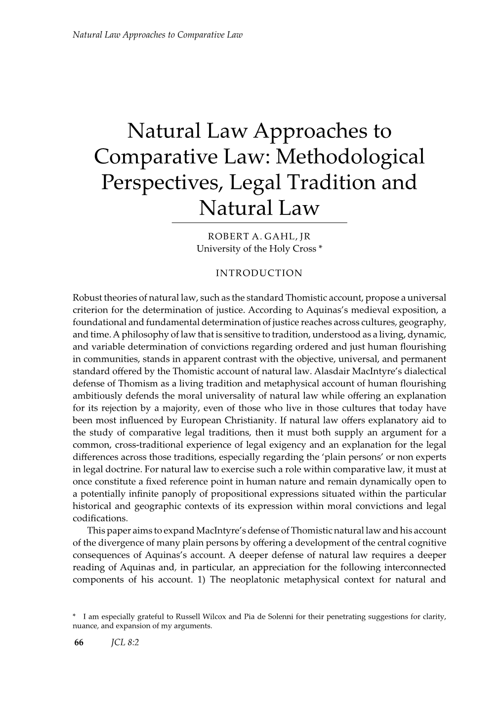 Natural Law Approaches to Comparative Law