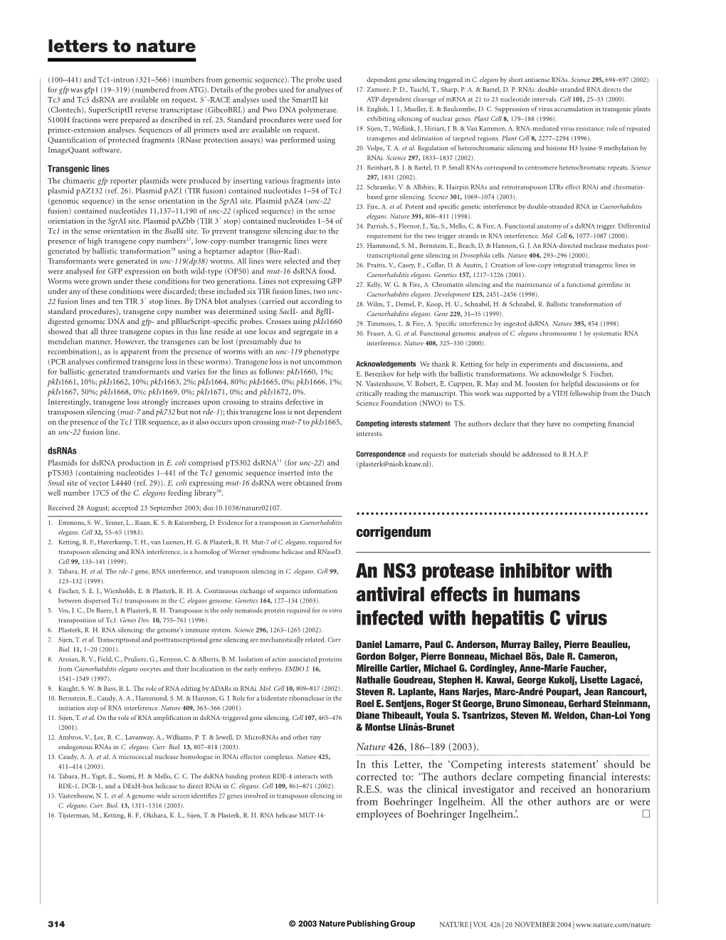 An NS3 Protease Inhibitor with Antiviral Effects in Humans