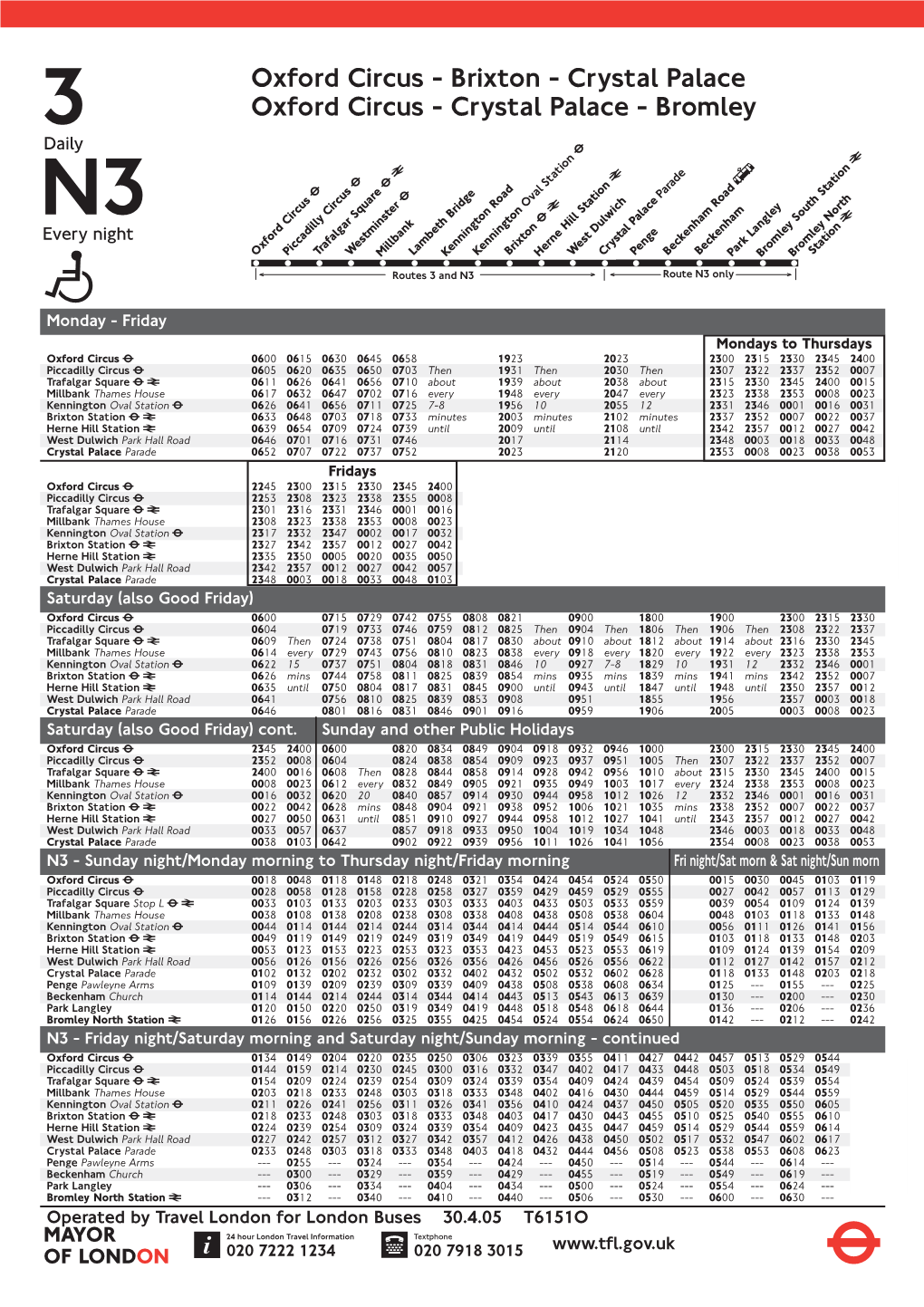 Oxford Circus - Brixton - Crystal Palace 3 Oxford Circus - Crystal Palace - Bromley Daily „