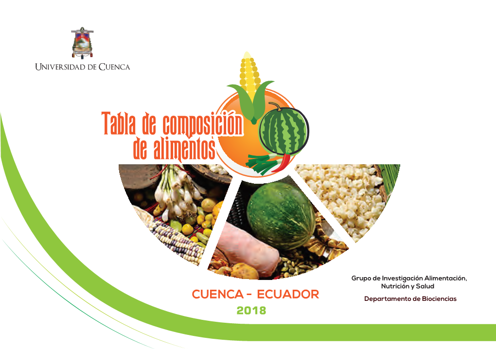 Tabla De Composición De Alimentos Cuenca, Ecuador 2018