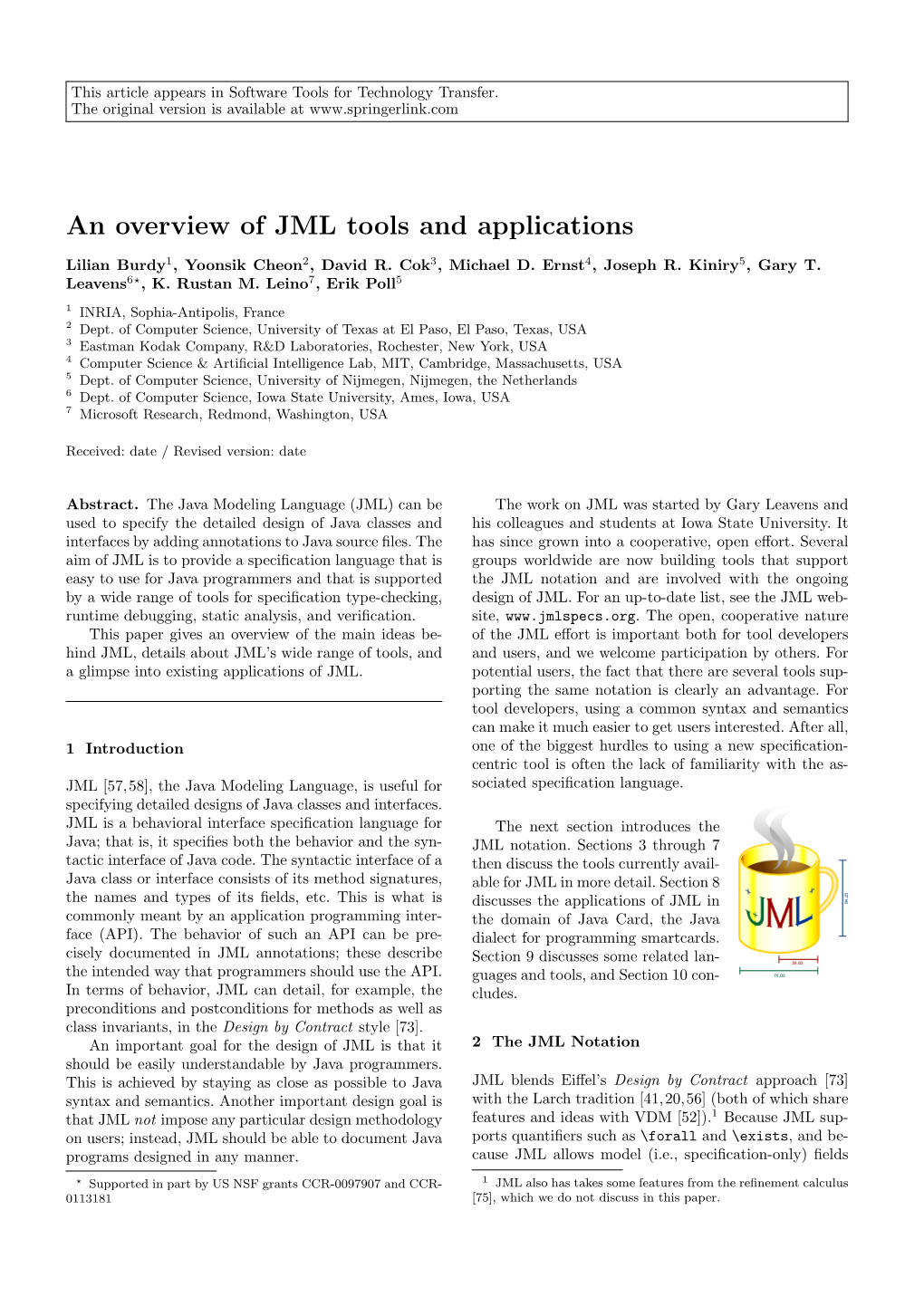 An Overview of JML Tools and Applications