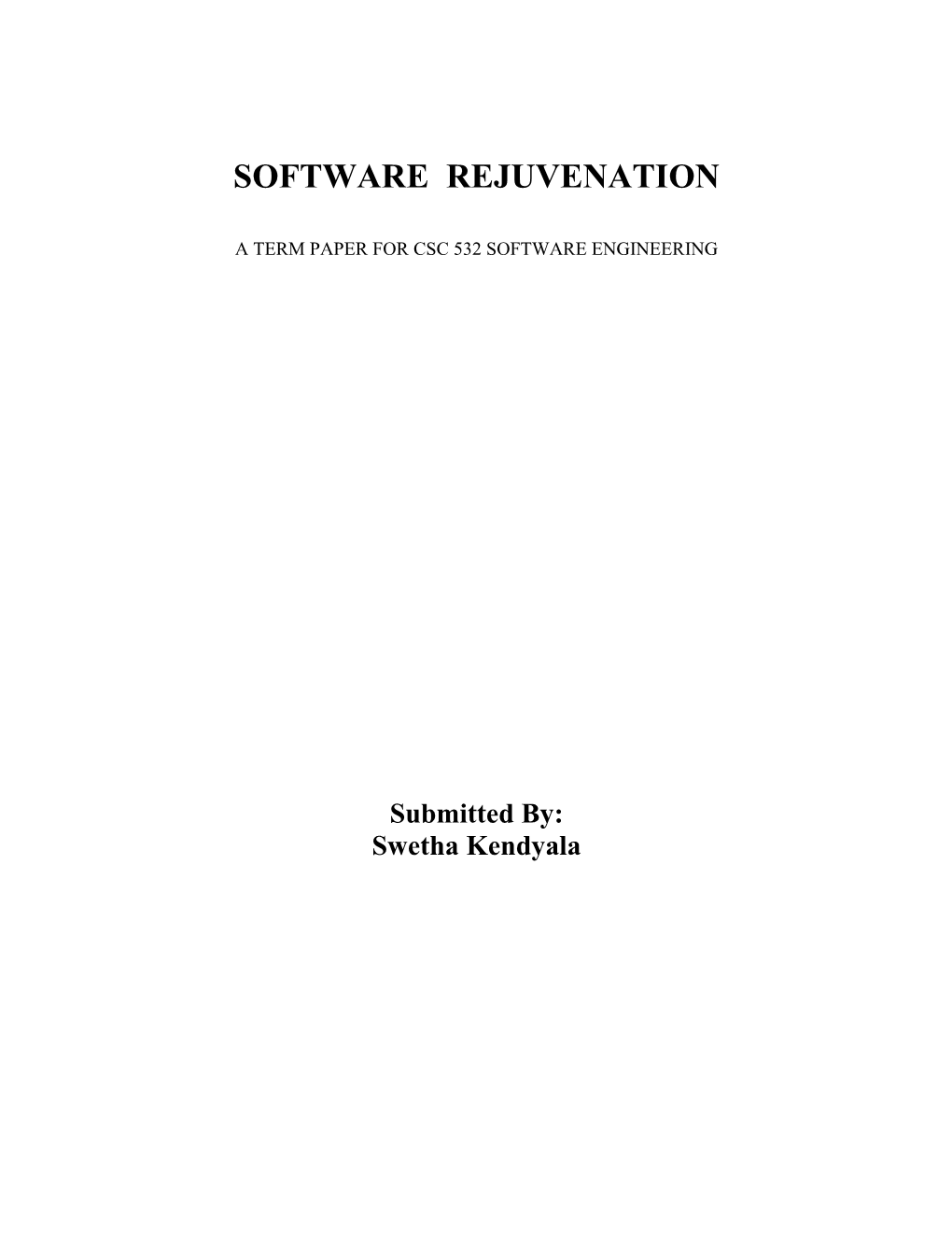 Software Rejuvenation