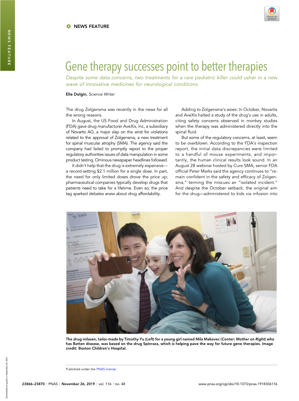 News Feature: Gene Therapy Successes Point to Better