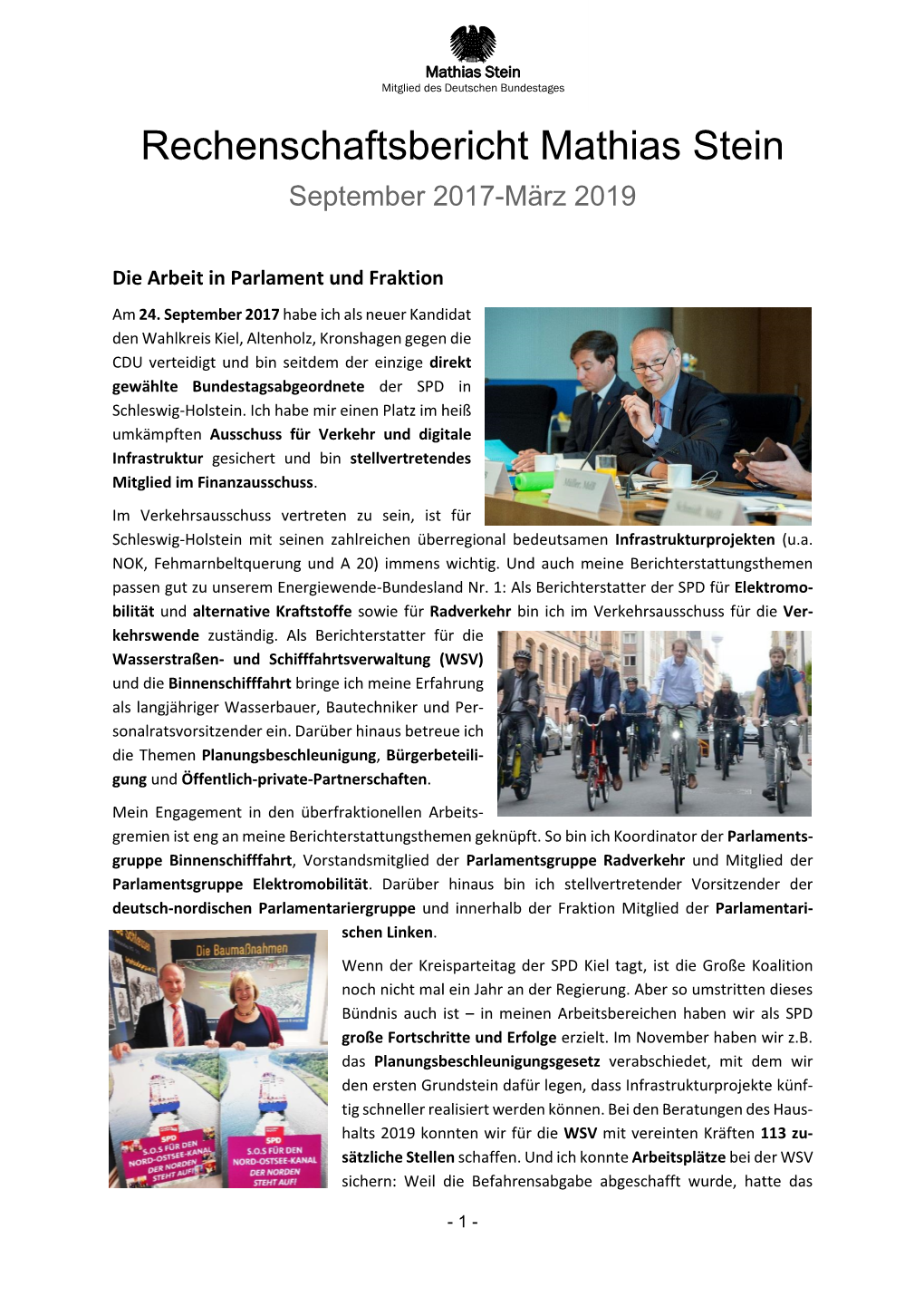 Rechenschaftsbericht Mathias Stein September 2017-März 2019