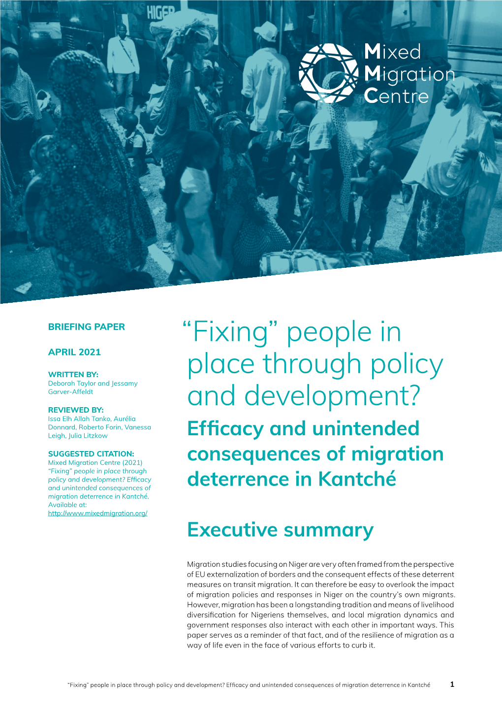 Efficacy and Unintended Consequences of Migration Deterrence in Kantché Executive Summary