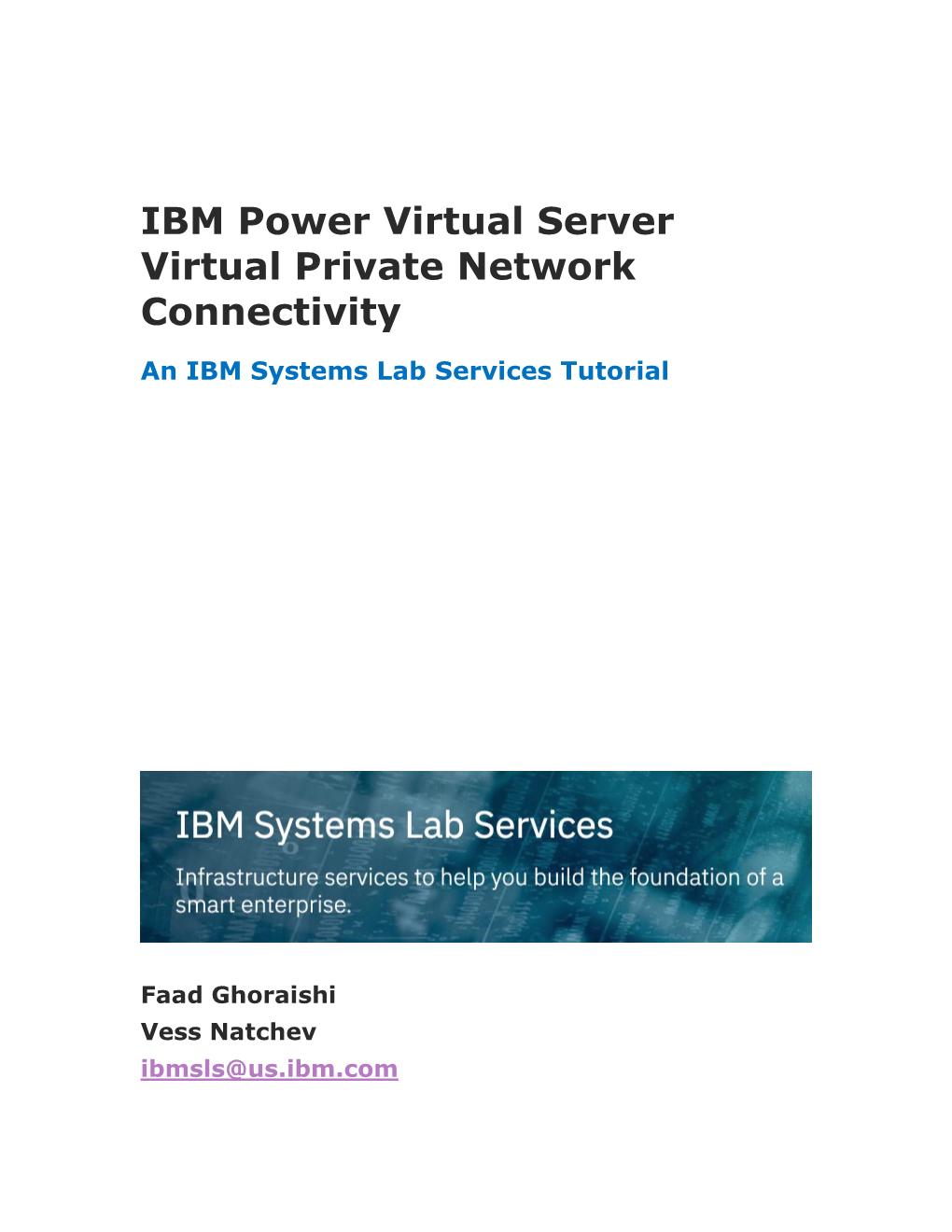 IBM Power Virtual Server Virtual Private Network Connectivity