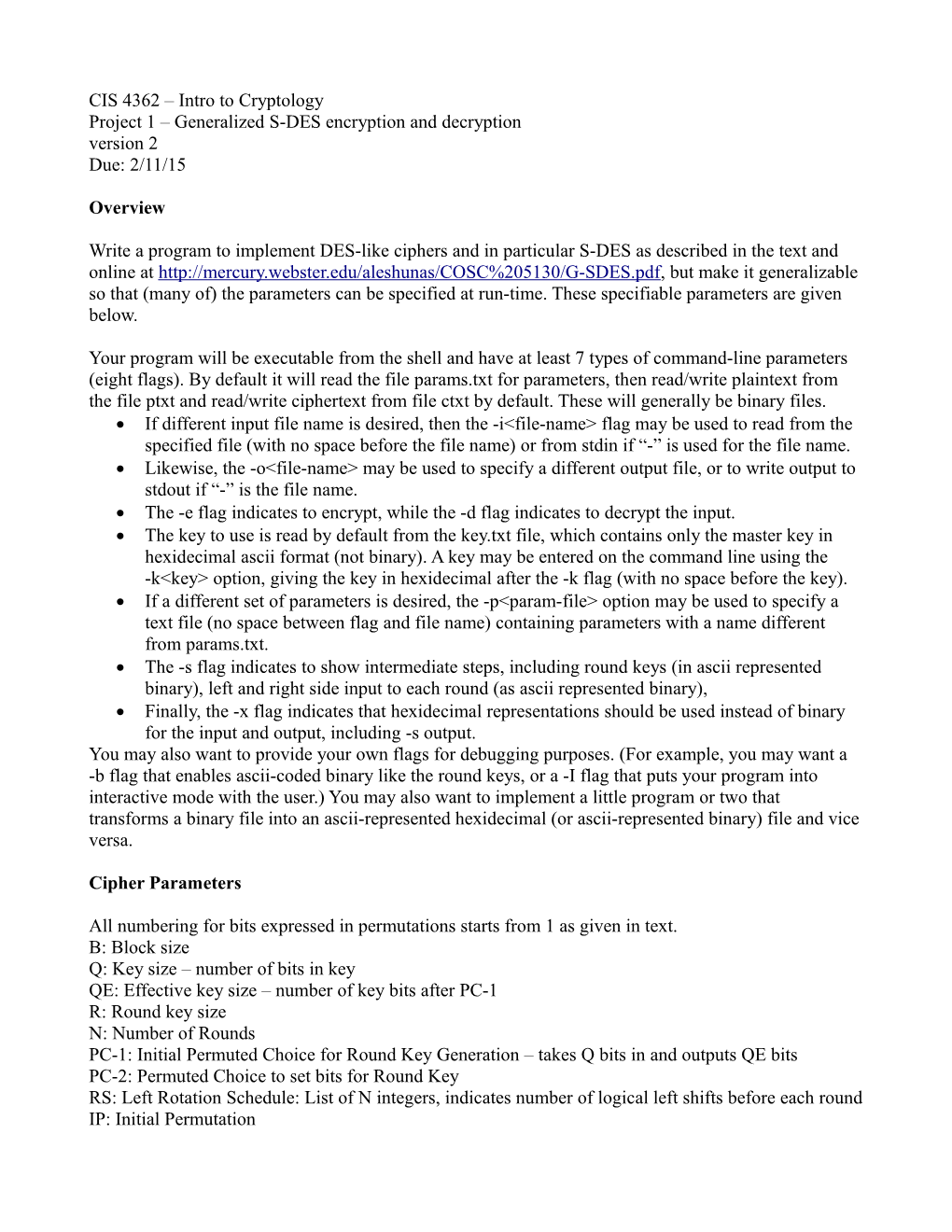 CIS 4362 Intro to Cryptology