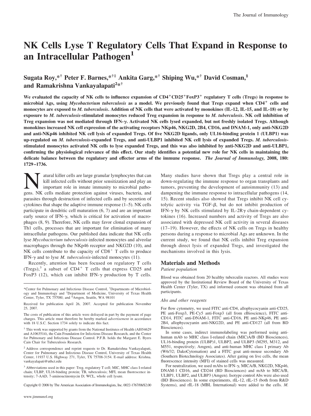 Pathogen Expand in Response to an Intracellular NK Cells Lyse T