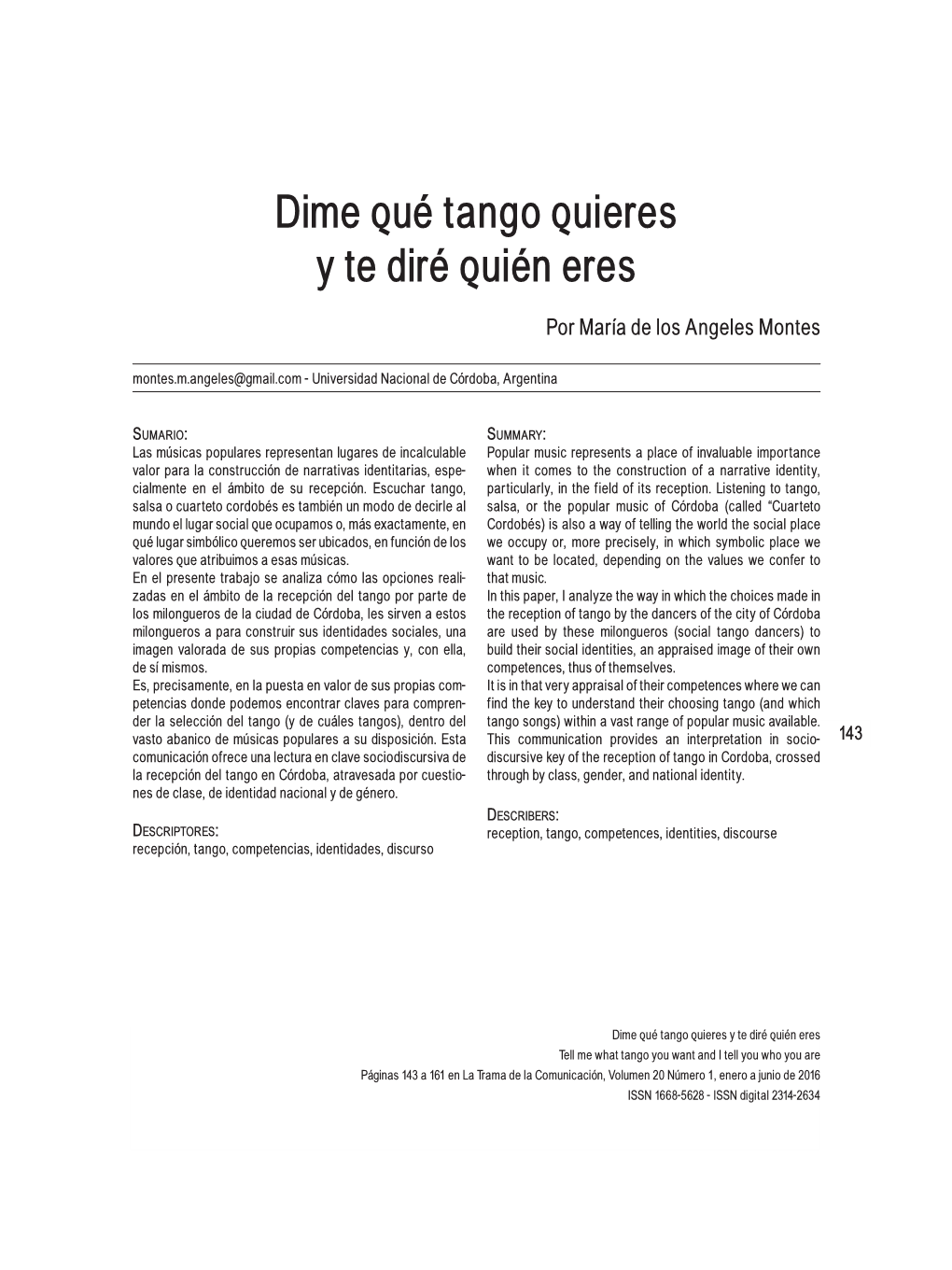 Dime Qué Tango Quieres Y Te Diré Quién Eres