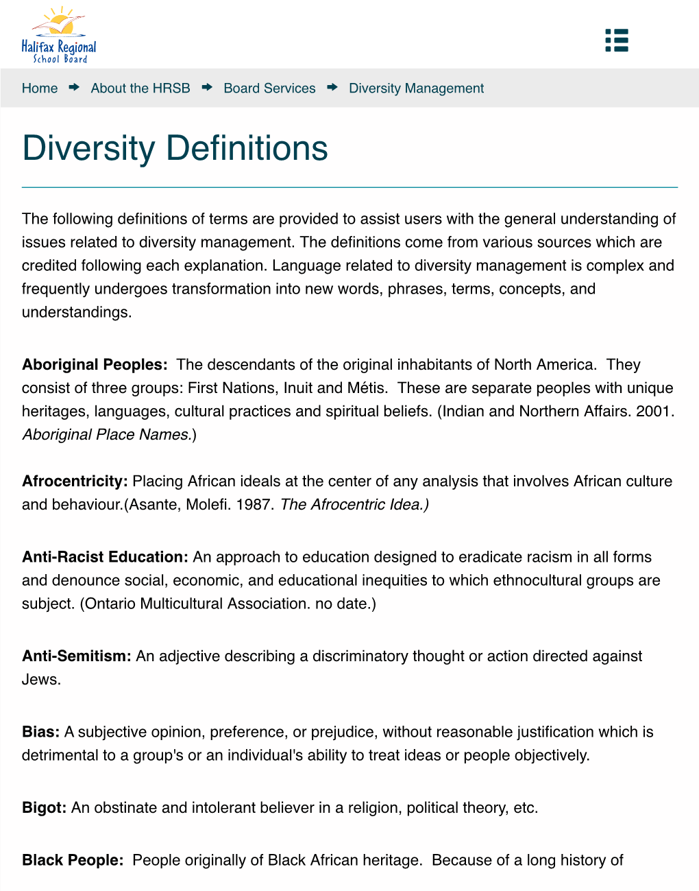 M Diversity Definitions