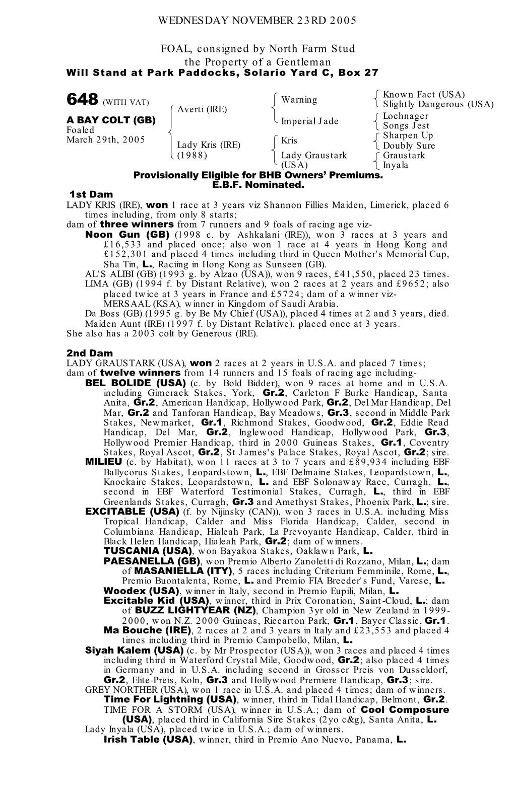 Tattersalls December Foal Sale