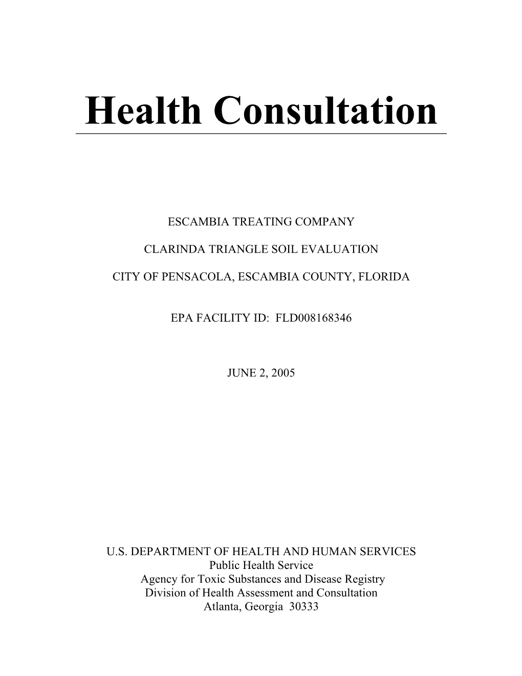 ATSDR Health Consult Template