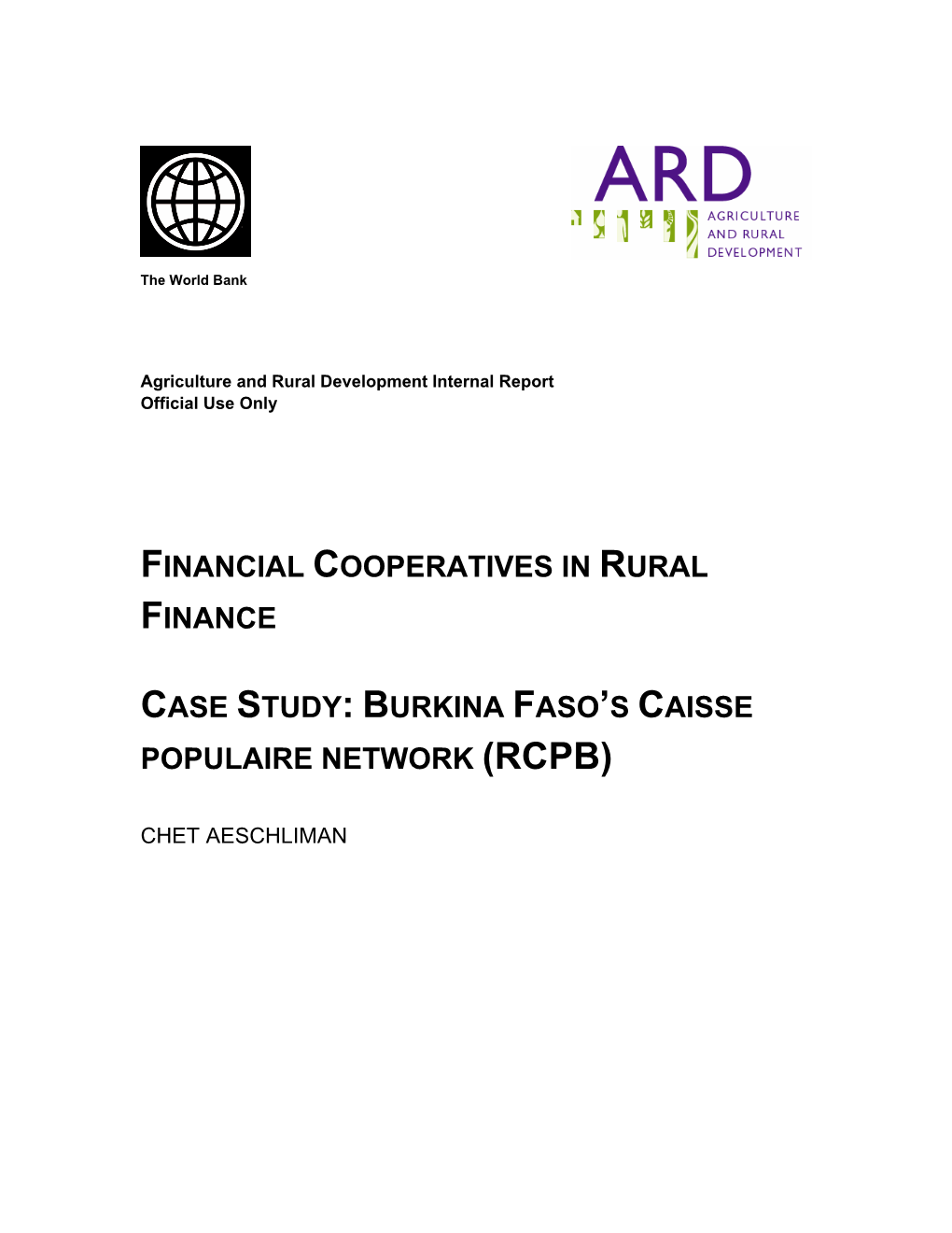 Burkina Faso’S Caisse Populaire Network (Rcpb)