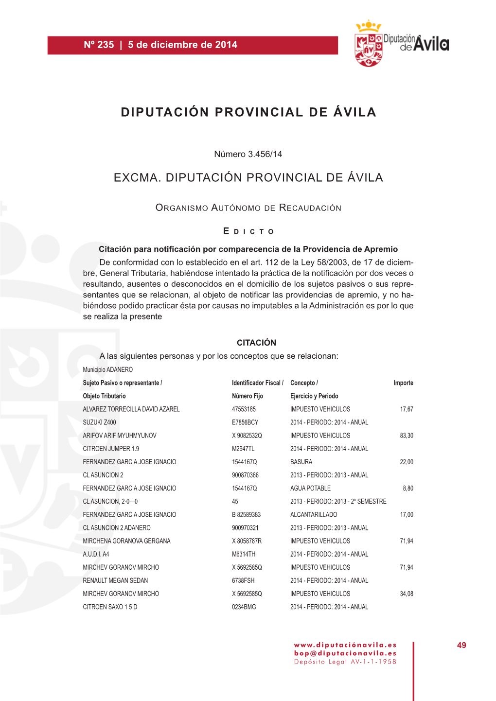 Diputación Provincial De Ávila