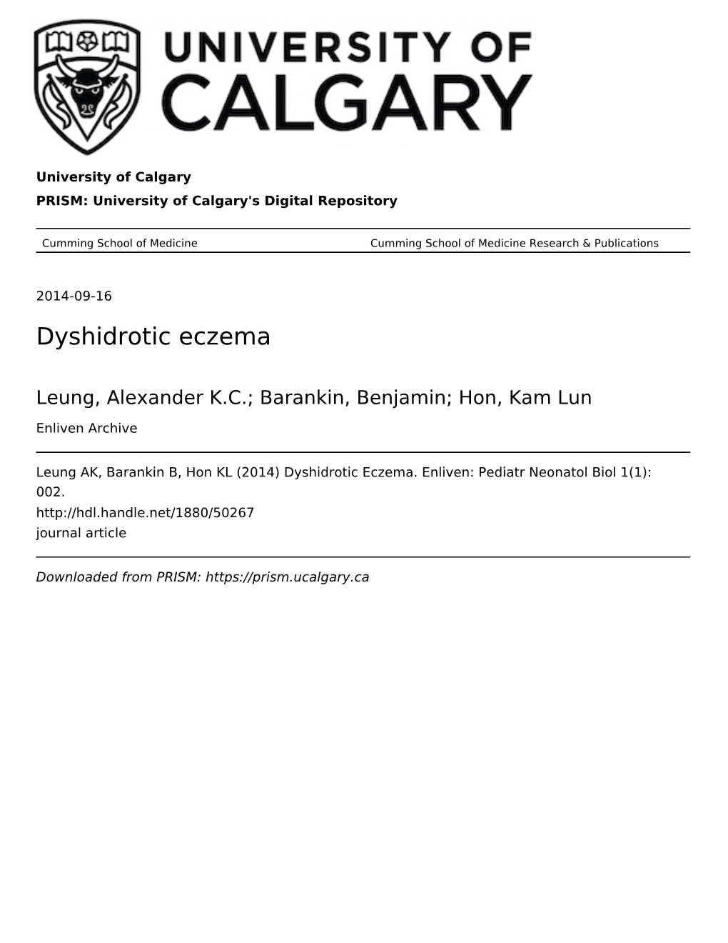 Dyshidrotic Eczema