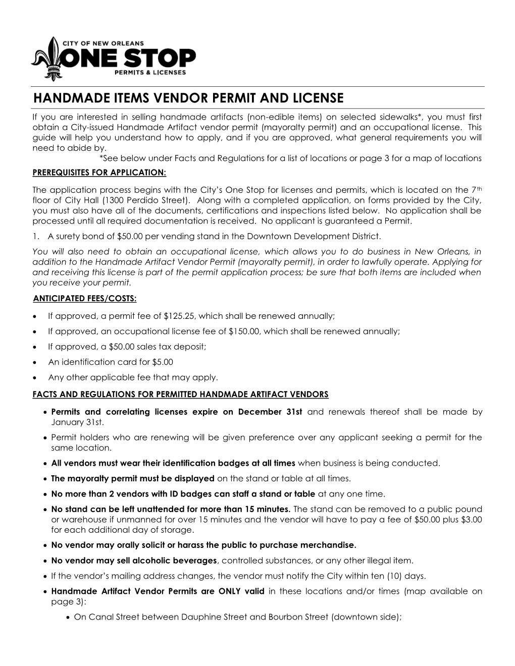 Handmade Items Vendor Permit and License