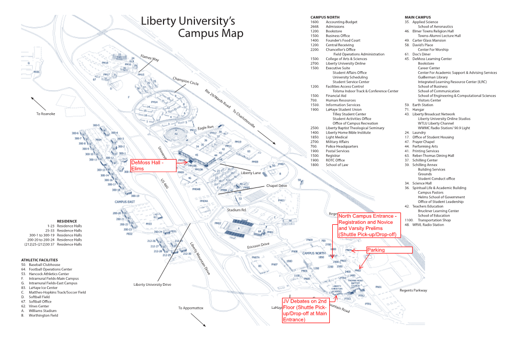 Campus Map Liberty University's