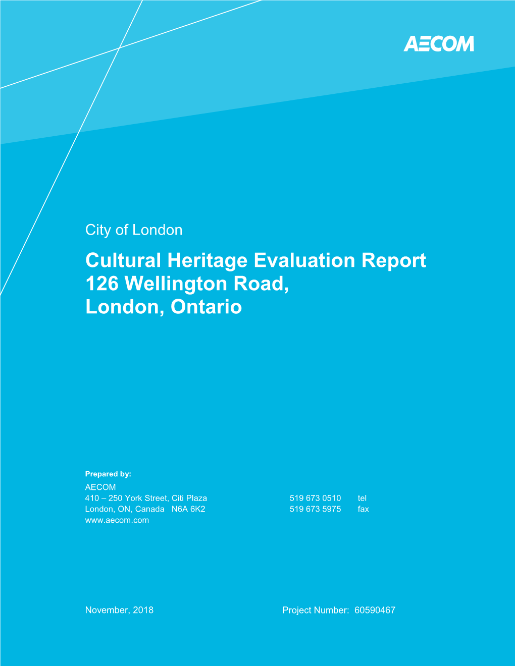 Cultural Heritage Evaluation Report 126 Wellington Road, London, Ontario