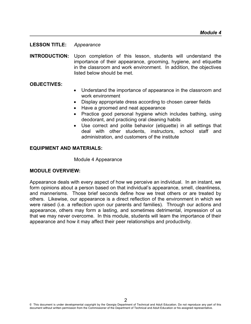 Module 1 - LESSON PLAN s8