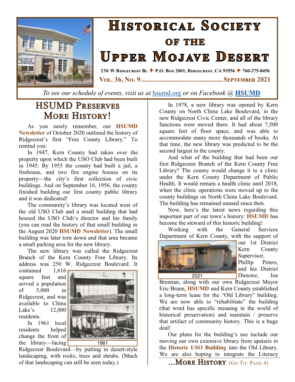 HSUMD Newsletter Page 1