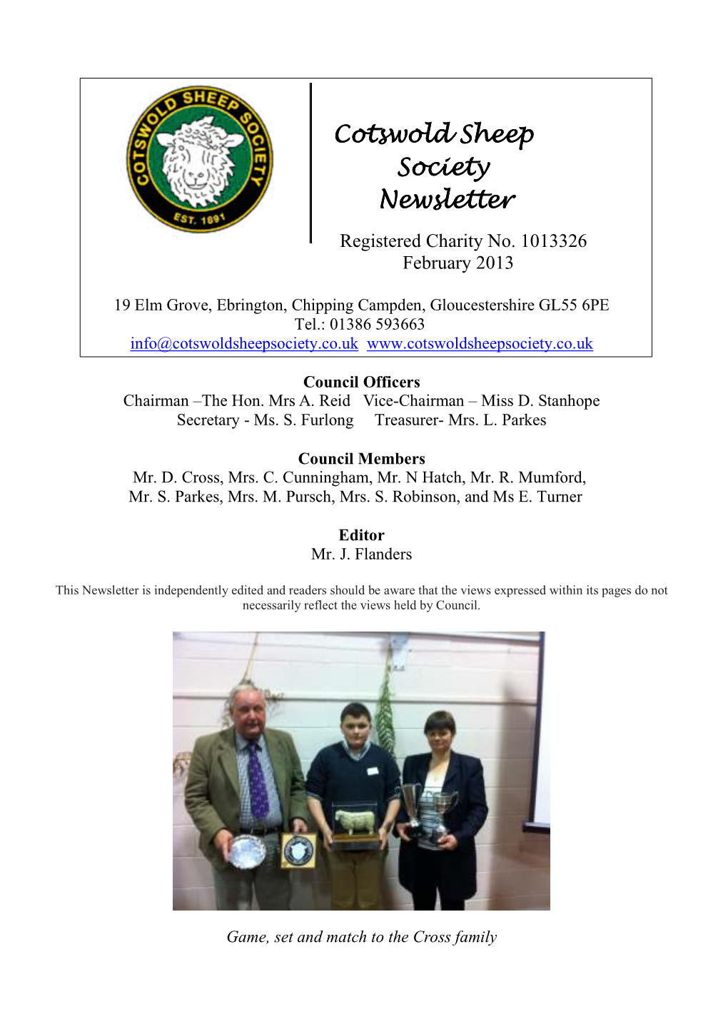 2013 February Newsletter