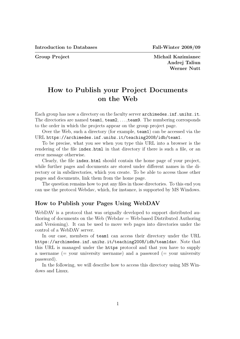 How to Publish Your Project Documents on the Web