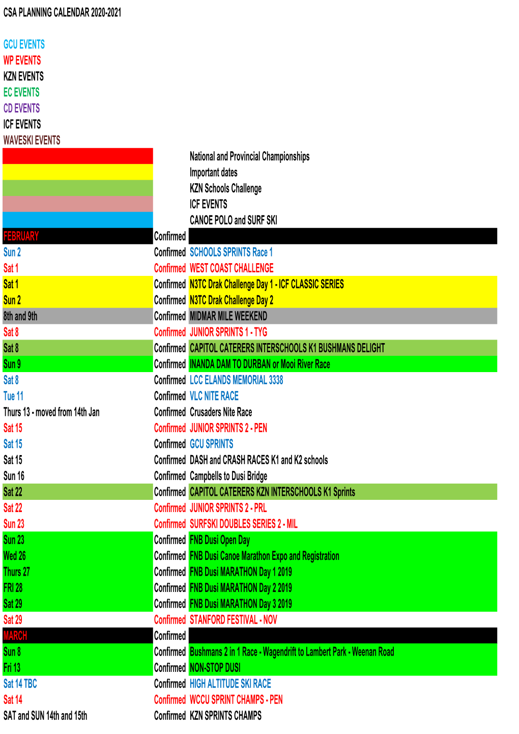 Csa Planning Calendar 2020-2021