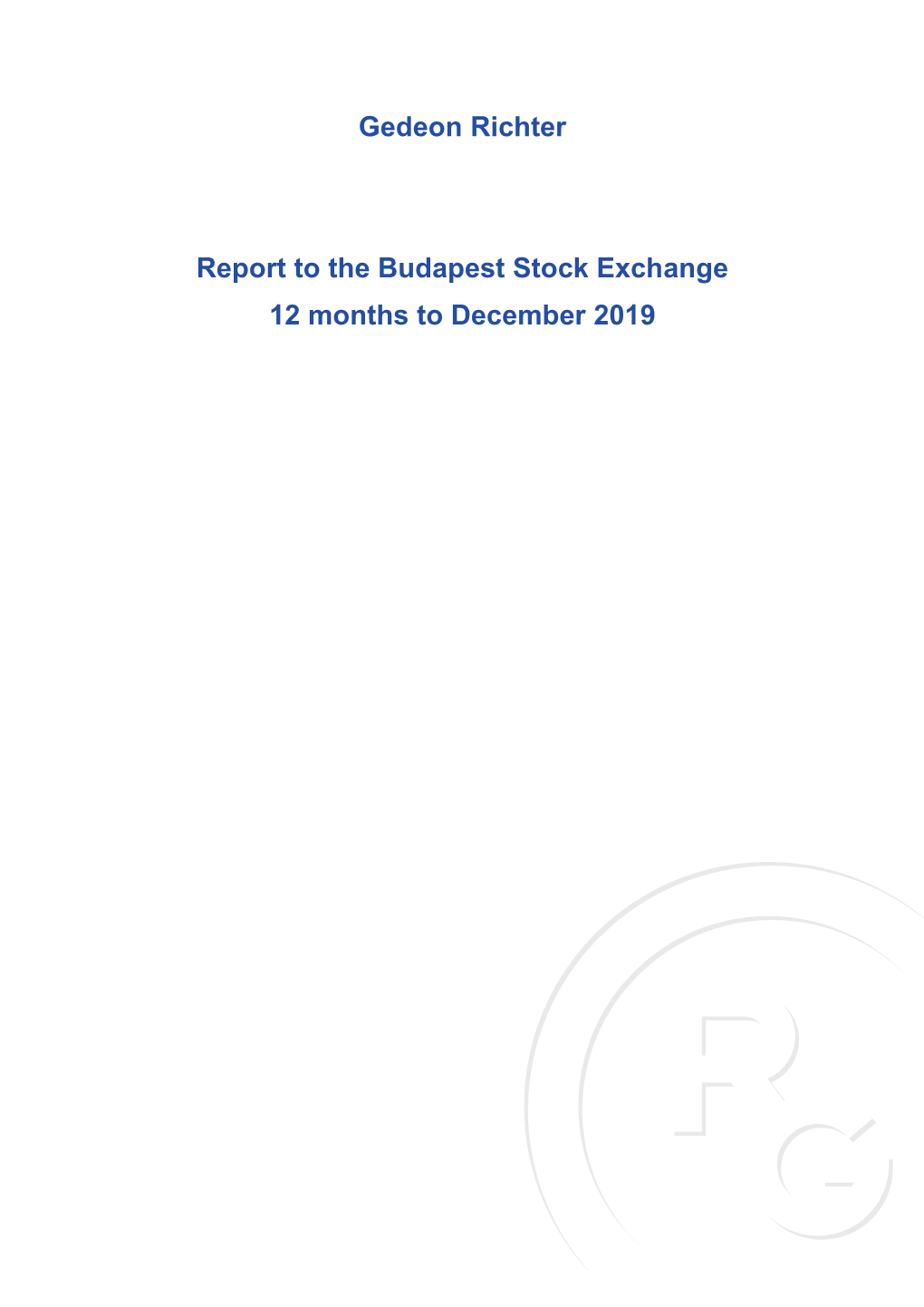 Gedeon Richter Report to the Budapest Stock Exchange 12