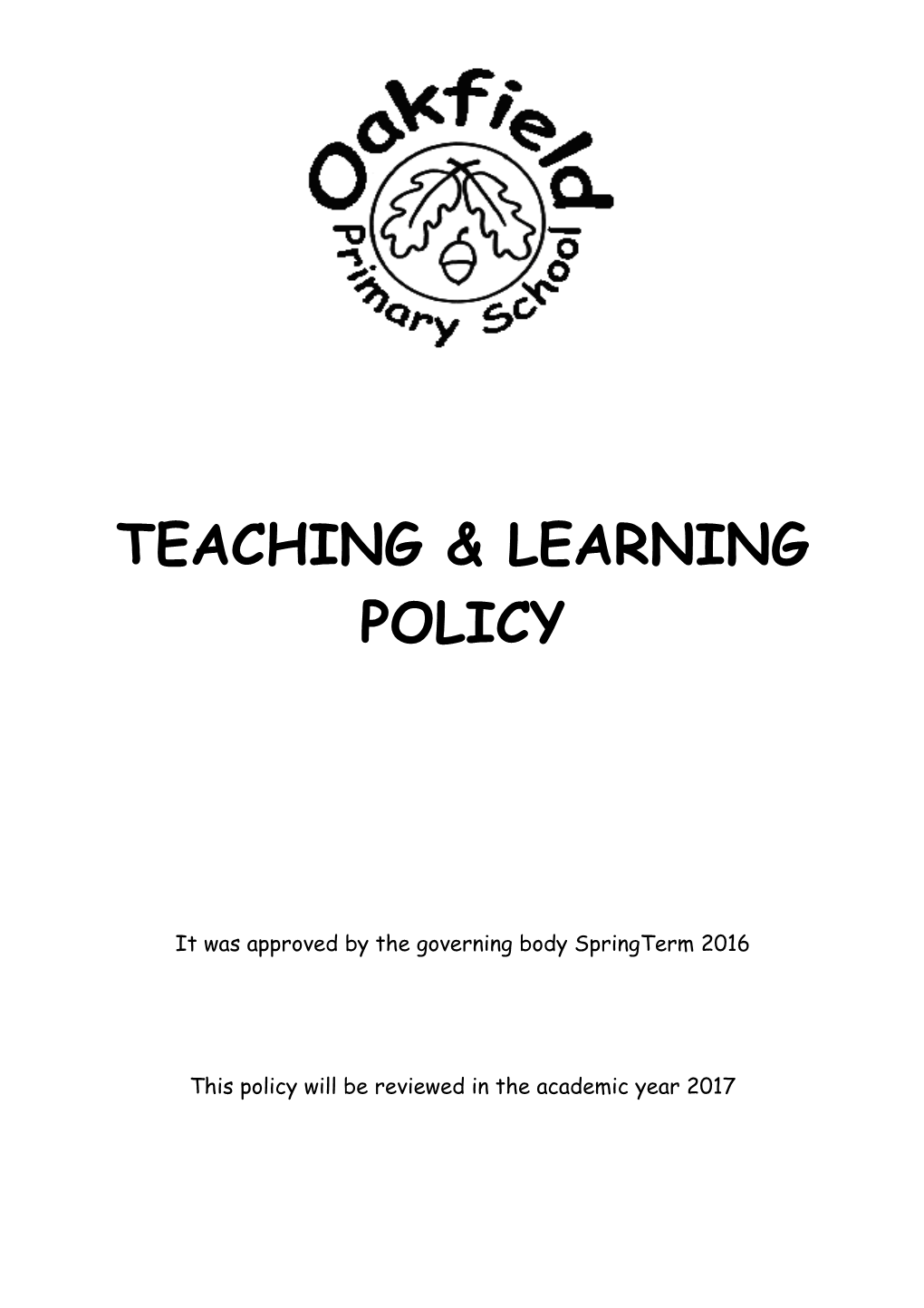 Teaching & Learning Policy