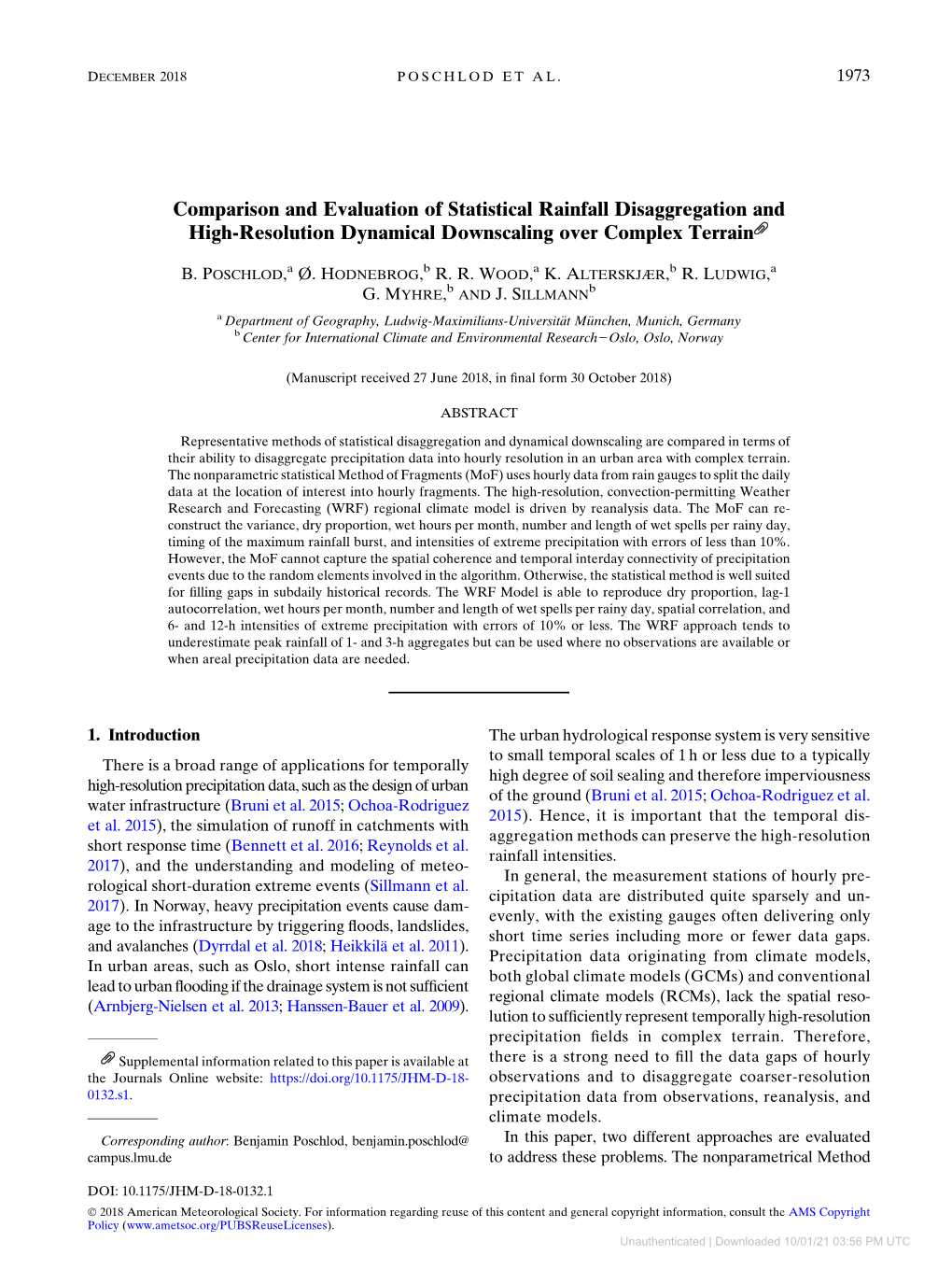 Downloaded 10/01/21 03:56 PM UTC 1974 JOURNAL of HYDROMETEOROLOGY VOLUME 19