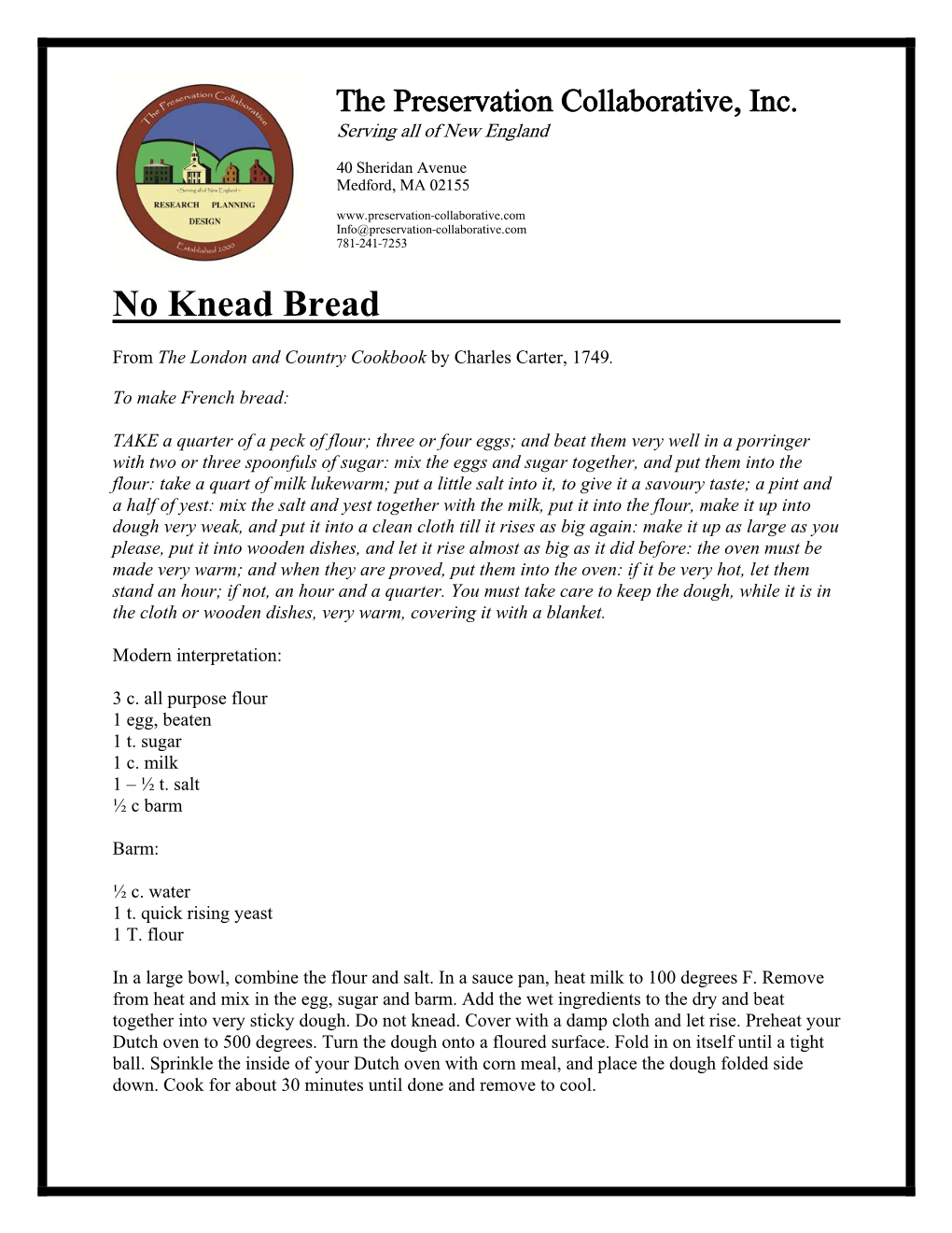 No Knead Bread