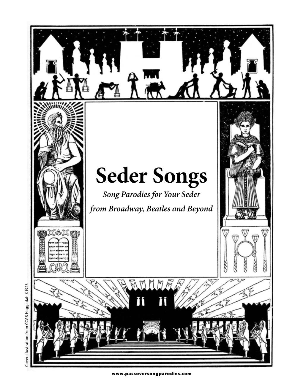 Seder Songs Song Parodies for Your Seder from Broadway, Beatles and Beyond Cover Illustration Haggadahcover from CCAR ©1923