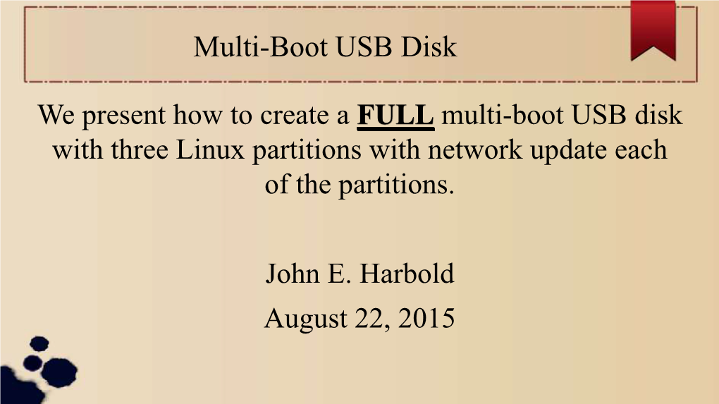 Multi-Boot USB Disk