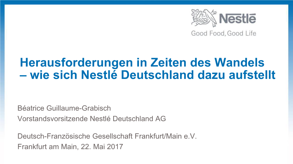 Wie Sich Nestlé Deutschland Dazu Aufstellt