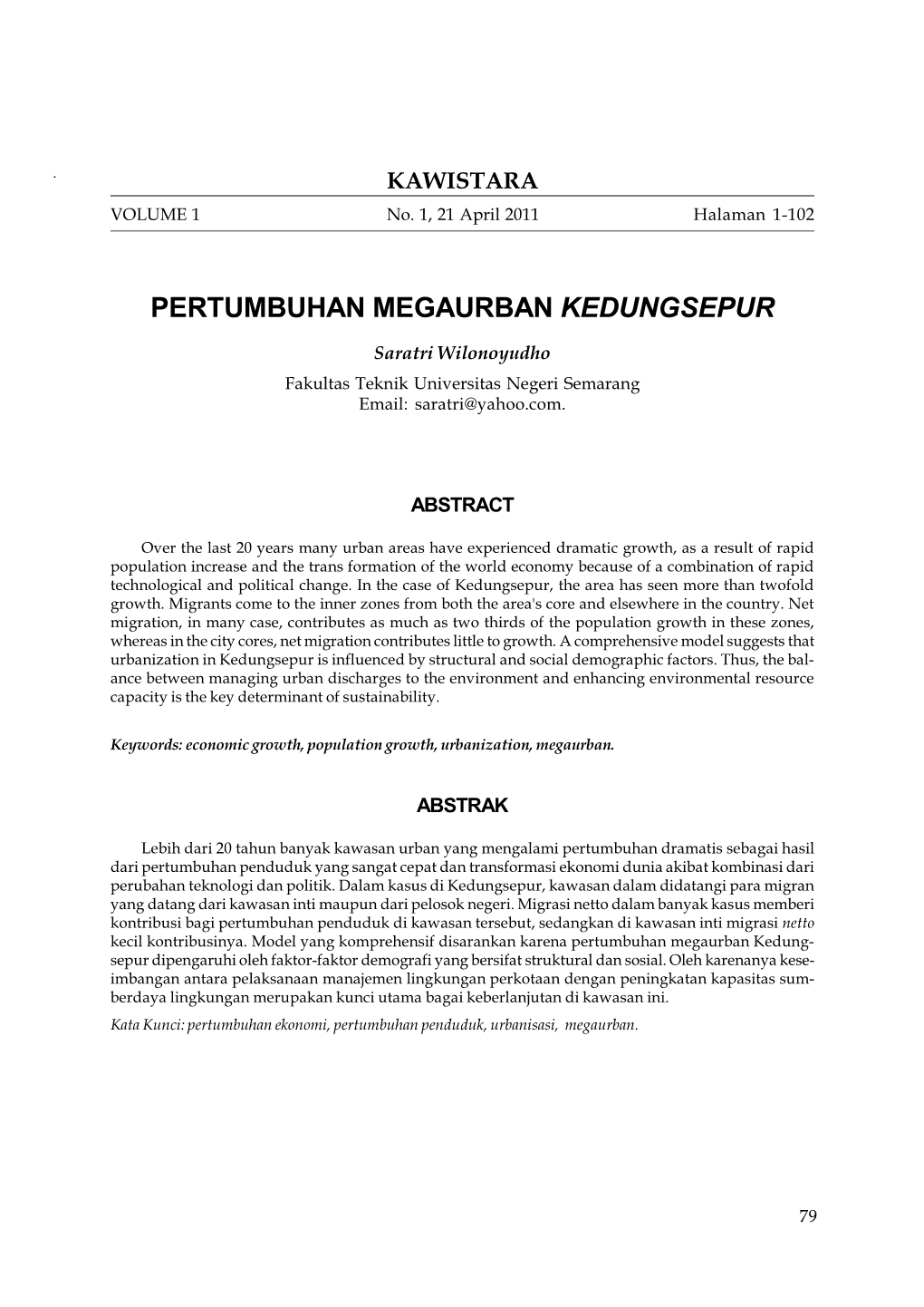 Pertumbuhan Megaurban Kedungsepur