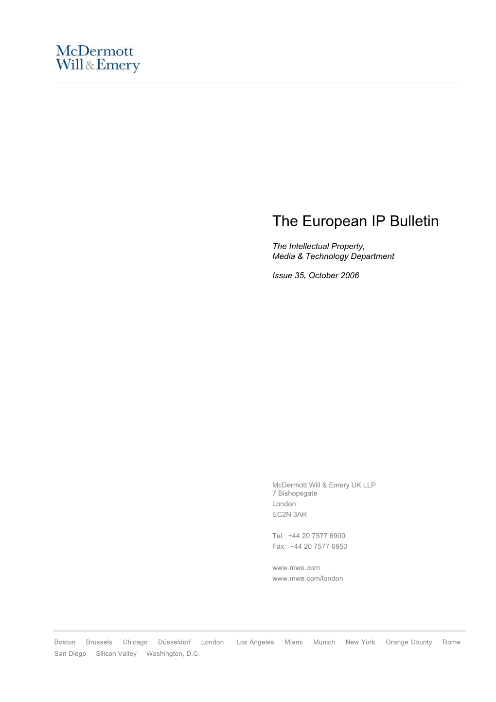 The European IP Bulletin