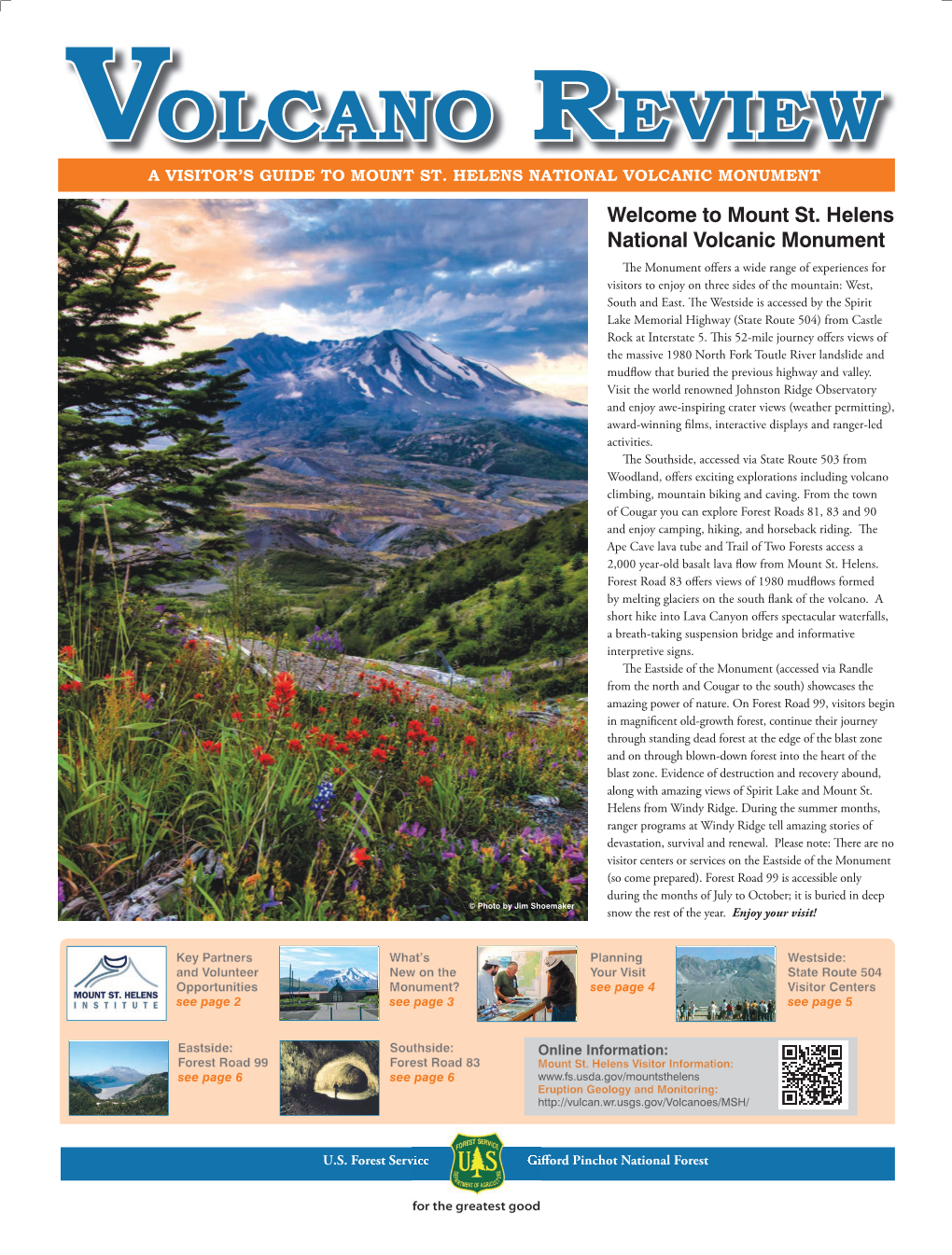 Welcome to Mount St. Helens National Volcanic Monument