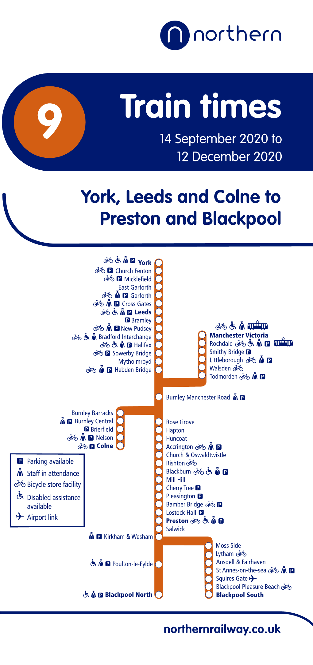 9 Train Times York, Leeds and Colne to Preston and Blackpool